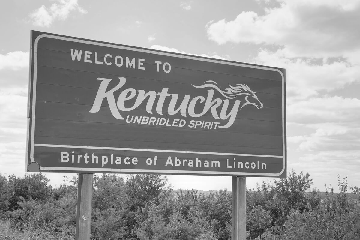Welcome to Kentucky road sign.