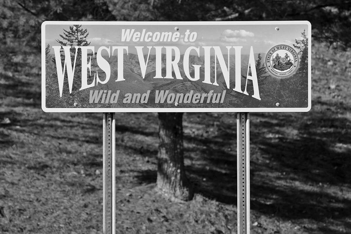 West Virginia welcome sign.