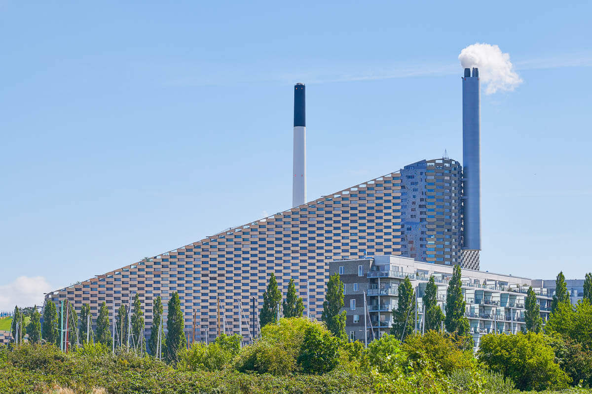 Amager Slope or Copenhill, a heat and power waste-to-energy plant.